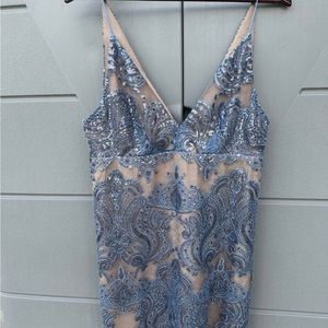 Gorgeous Free People Blue lace shimmer dress